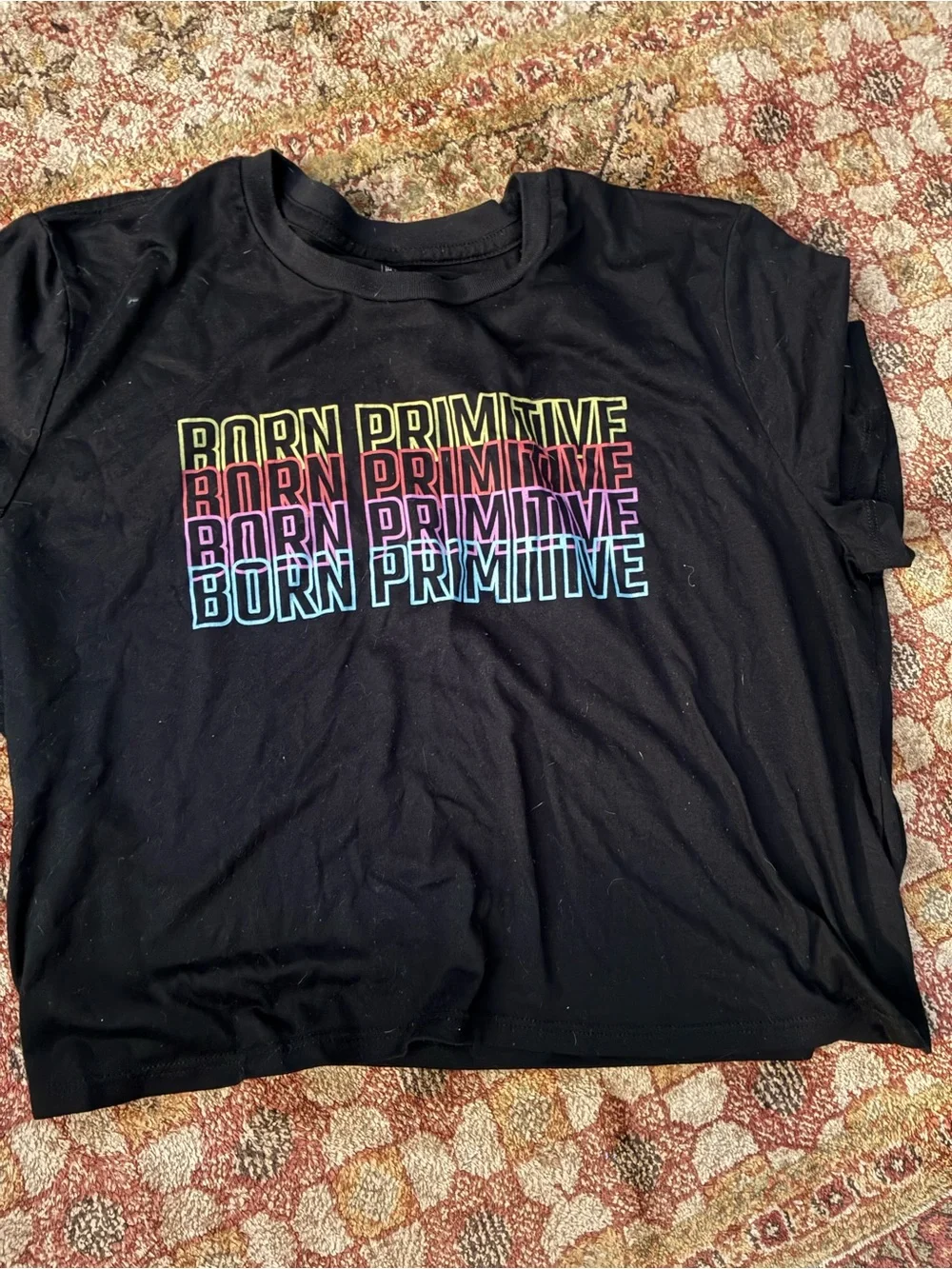 Lot of 2 cropped workout tees Born Primitive and Rokfit brands - Picture 5 of 6